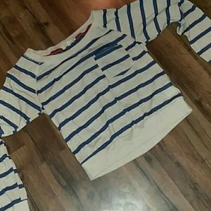 Striped long sleeve with lace back